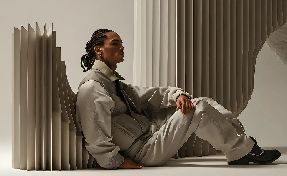 Man sits down